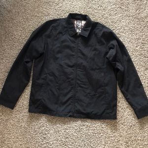 Black Volcom utility jacket.